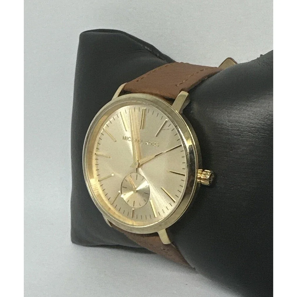 Michael Kors Jaryn MK3510 Women's Brown Leather Analog Dial Quartz Watch HME657